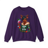 🍷 SIP & SLAY Holiday Sweatshirt