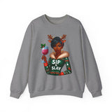 🍷 SIP & SLAY Holiday Sweatshirt