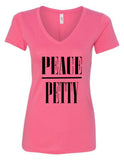 "PEACE/PETTY" V-Neck T-Shirt